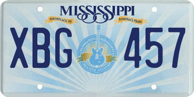 MS license plate XBG457