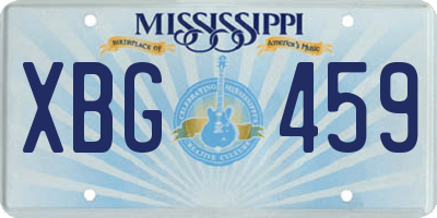 MS license plate XBG459
