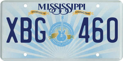 MS license plate XBG460