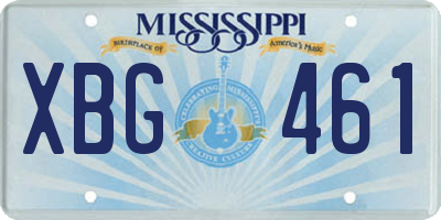 MS license plate XBG461