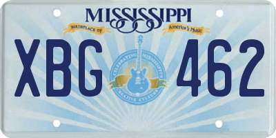 MS license plate XBG462