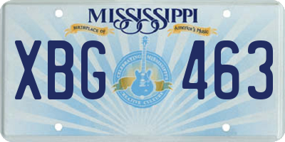 MS license plate XBG463