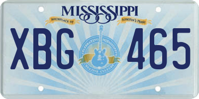 MS license plate XBG465