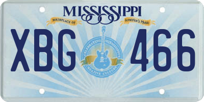 MS license plate XBG466