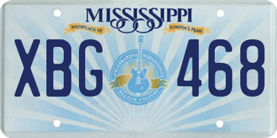 MS license plate XBG468