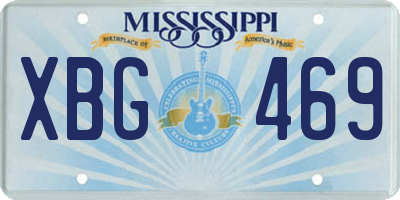 MS license plate XBG469