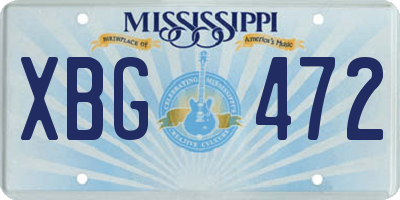 MS license plate XBG472
