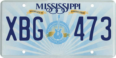 MS license plate XBG473