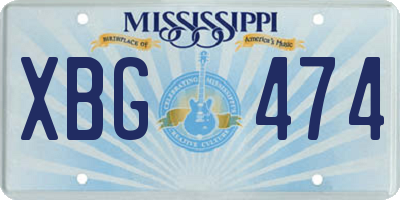 MS license plate XBG474