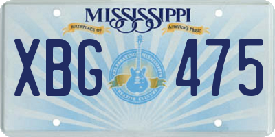 MS license plate XBG475