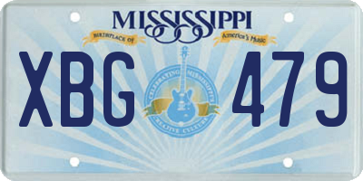 MS license plate XBG479