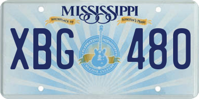 MS license plate XBG480