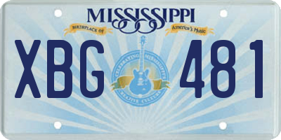 MS license plate XBG481
