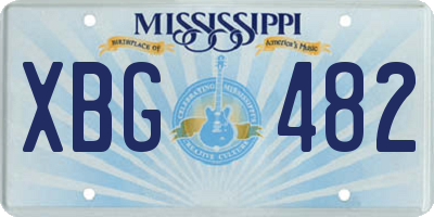 MS license plate XBG482