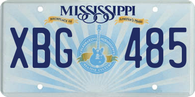 MS license plate XBG485