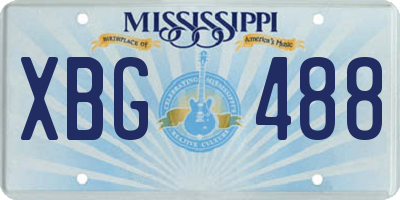 MS license plate XBG488