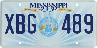 MS license plate XBG489