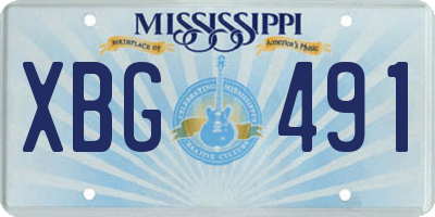 MS license plate XBG491