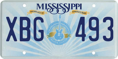 MS license plate XBG493