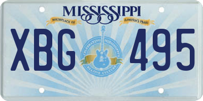 MS license plate XBG495