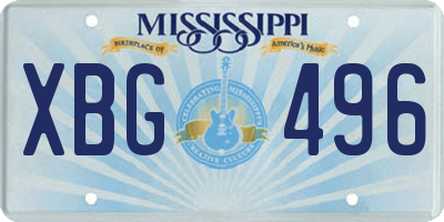 MS license plate XBG496