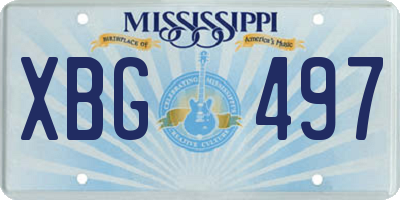 MS license plate XBG497