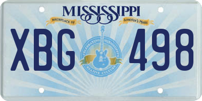 MS license plate XBG498