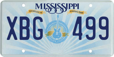 MS license plate XBG499