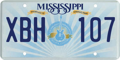 MS license plate XBH107
