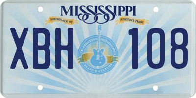 MS license plate XBH108