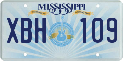 MS license plate XBH109