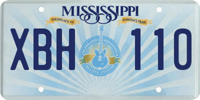 MS license plate XBH110