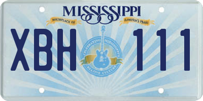 MS license plate XBH111