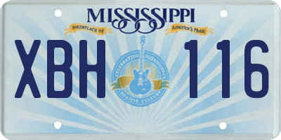 MS license plate XBH116