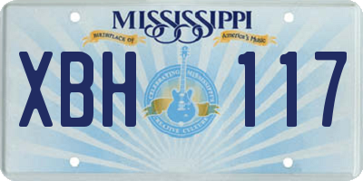 MS license plate XBH117