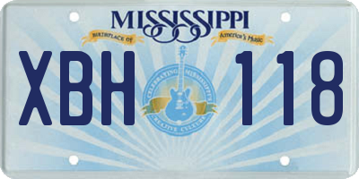 MS license plate XBH118