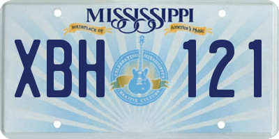 MS license plate XBH121