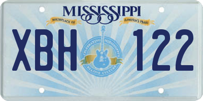 MS license plate XBH122