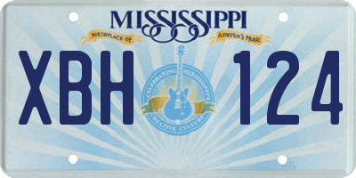 MS license plate XBH124