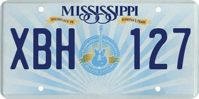 MS license plate XBH127