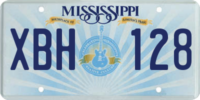 MS license plate XBH128