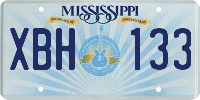 MS license plate XBH133