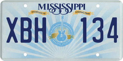 MS license plate XBH134