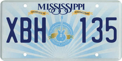 MS license plate XBH135