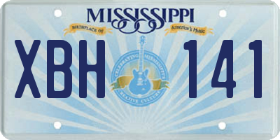 MS license plate XBH141