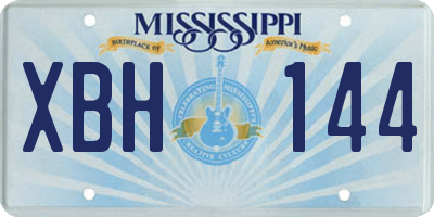 MS license plate XBH144