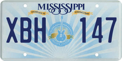 MS license plate XBH147
