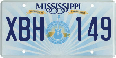 MS license plate XBH149
