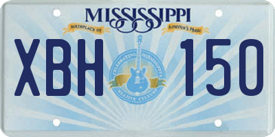 MS license plate XBH150