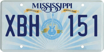 MS license plate XBH151